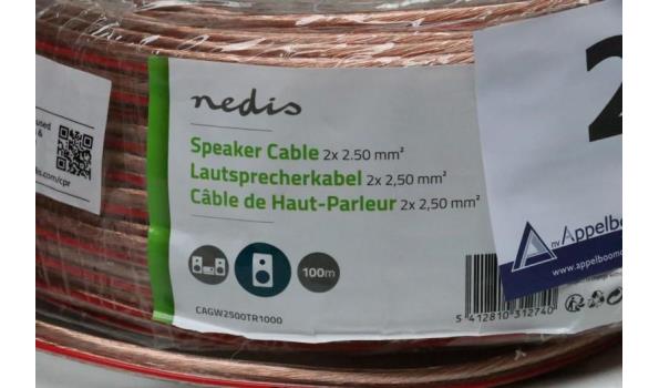 aangebroken rol speakerkabel NEDIS 2x2,50mm² plus klein lot aangebroken speakerkabel